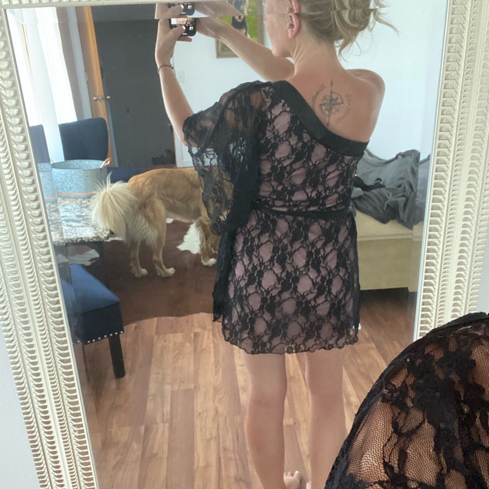 Black and pink! classy dress